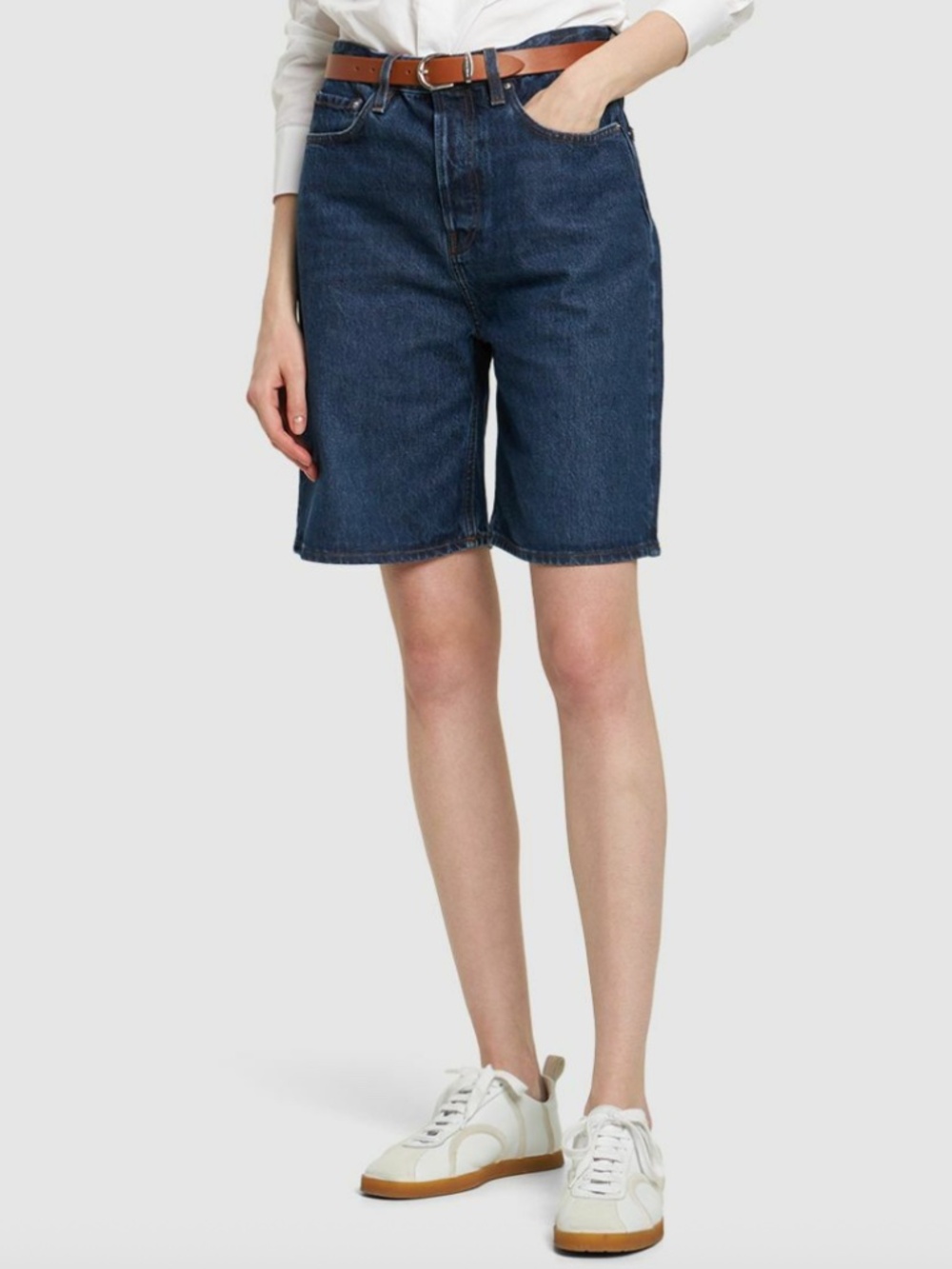 Toteme Cotton Organic Classic Denim Shorts Dark Blue 404